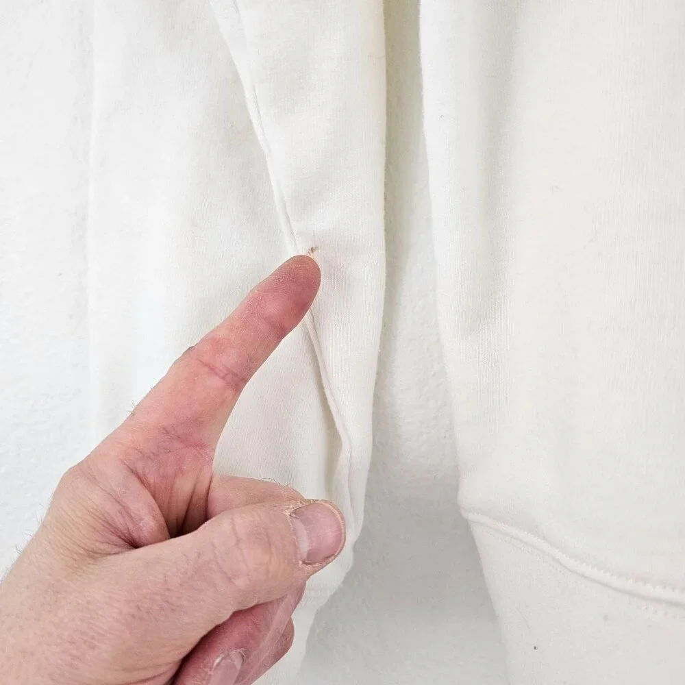 Express Womens Sz L Neutral Rhinestone Embellished Crew Neck Fleece Sweatshirt - Picture 9 of 10